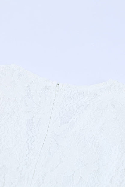 Angel Sleeve Floral Lace Wrap Mini Dress with V Neck - Elegant Summer Wedding Dress