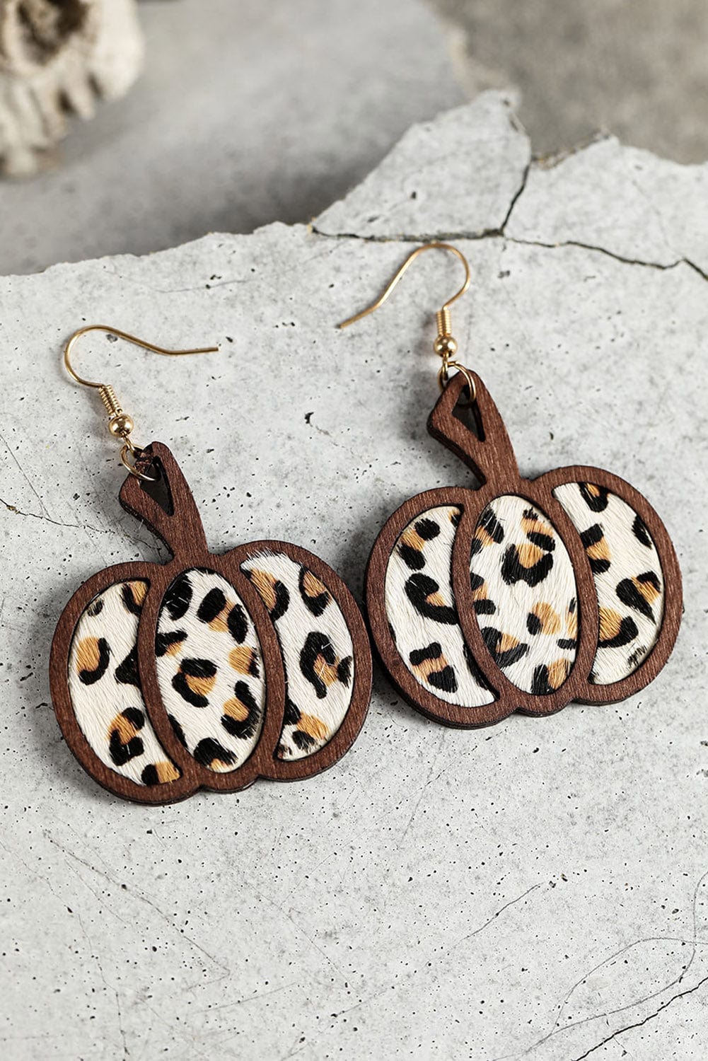 Animal Print Pumpkin Drop Earrings with Multicolour Detail