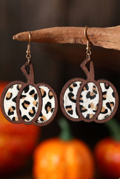 Animal Print Pumpkin Drop Earrings with Multicolour Detail