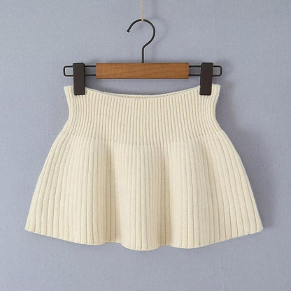 Set with Cropped Turtleneck Sweater Knitted Mini Skirt 2 PCS Sexy Cute Y2K Casual Daily Outfits