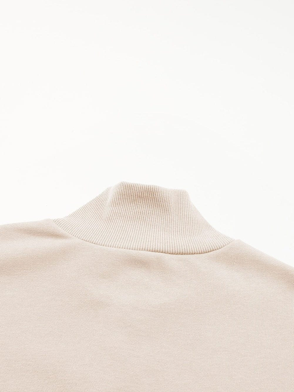 Apricot Casual High Neck Henley Top and Short Outfit