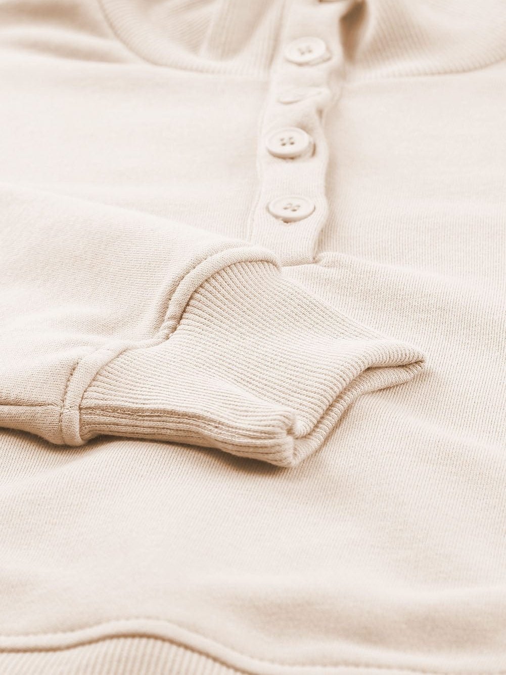 Apricot Casual High Neck Henley Top and Short Outfit