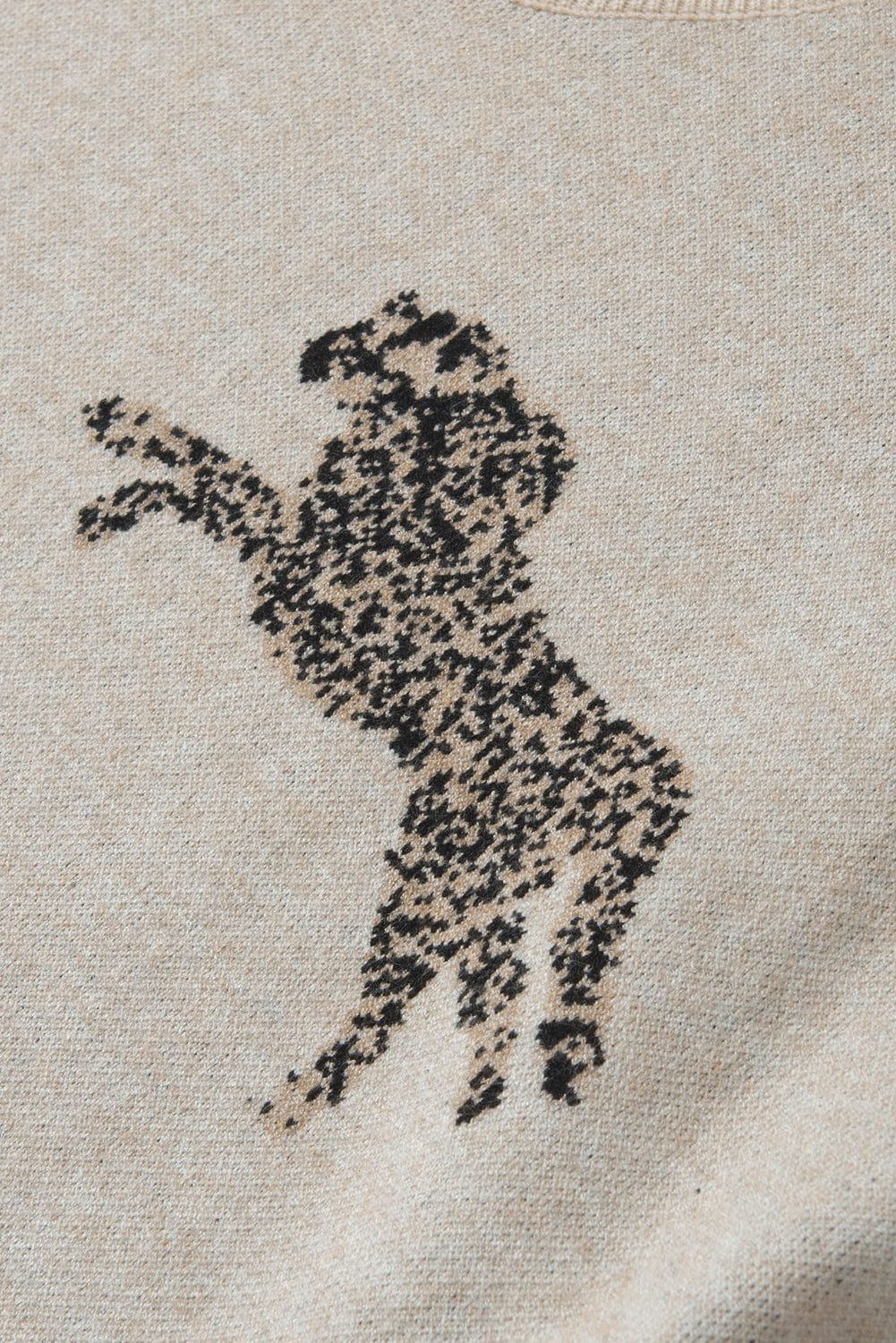 Apricot Cheetah Print High Neck Short Sleeve Sweater - Southern Belle Style