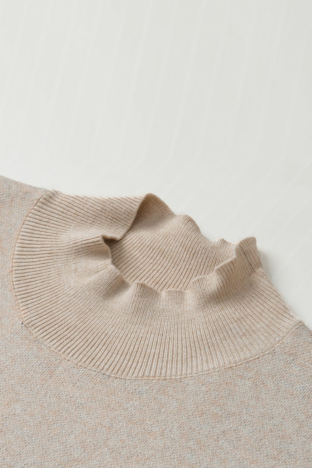 Apricot Cheetah Print High Neck Short Sleeve Sweater - Southern Belle Style