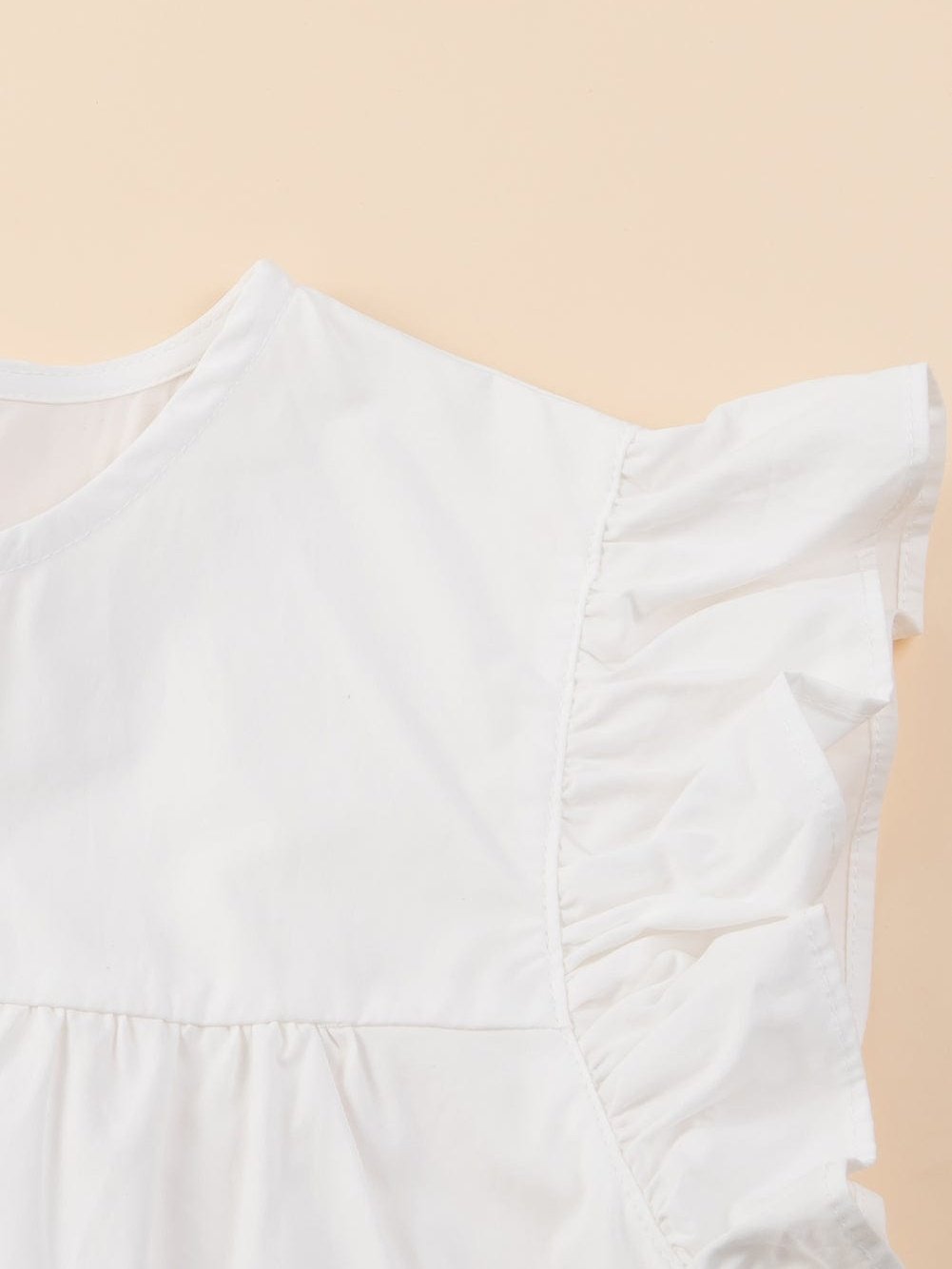 Apricot Colorblock Patchwork Ruffle Tiered Mini Dress