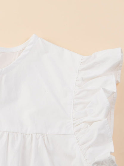 Apricot Colorblock Patchwork Ruffle Tiered Mini Dress