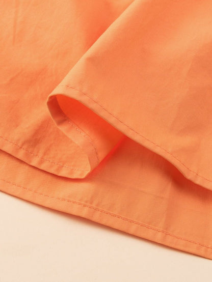 Apricot Colorblock Patchwork Ruffle Tiered Mini Dress