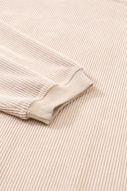 Apricot Corded Ribbed Oversized Sweater