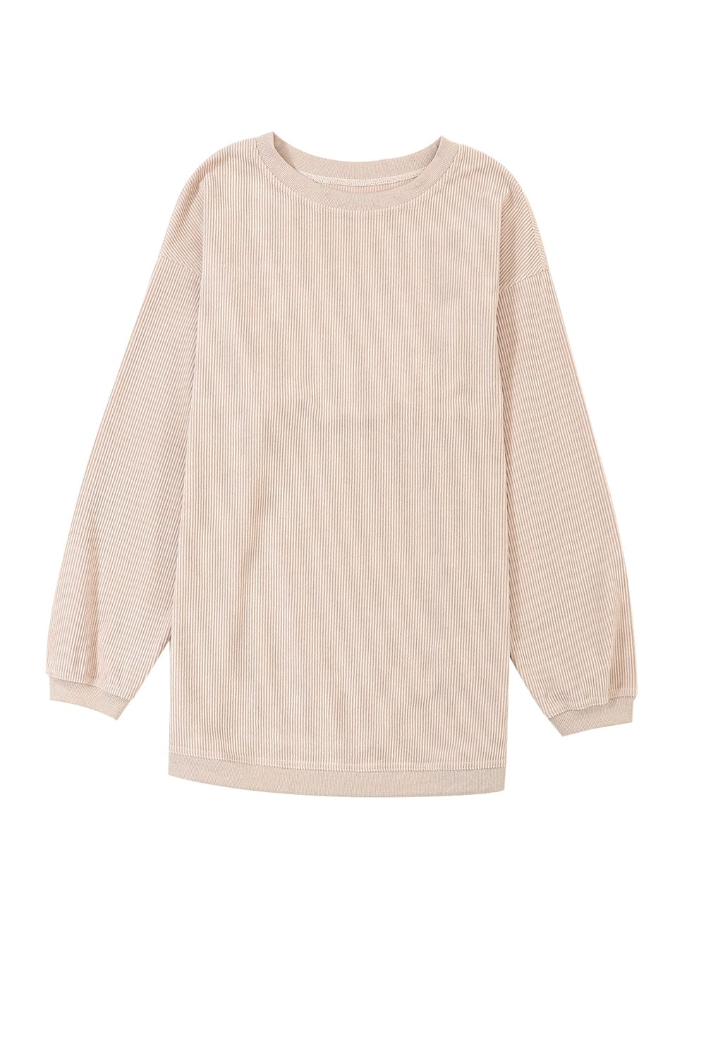 Apricot Corded Ribbed Oversized Sweater
