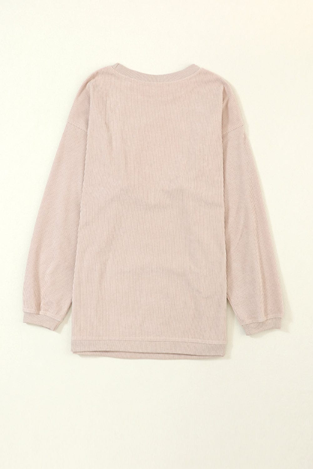 Apricot Corded Ribbed Oversized Sweater