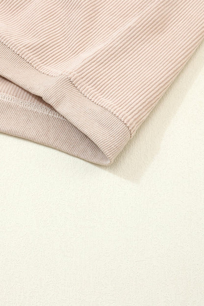 Apricot Corded Ribbed Oversized Sweater