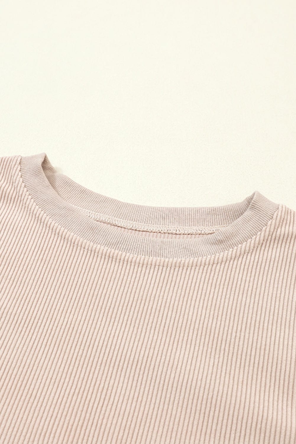 Apricot Corded Ribbed Oversized Sweater