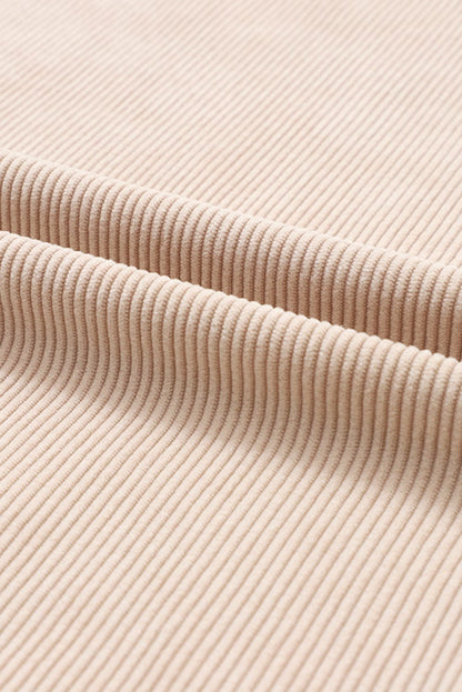 Apricot Corded Ribbed Oversized Sweater