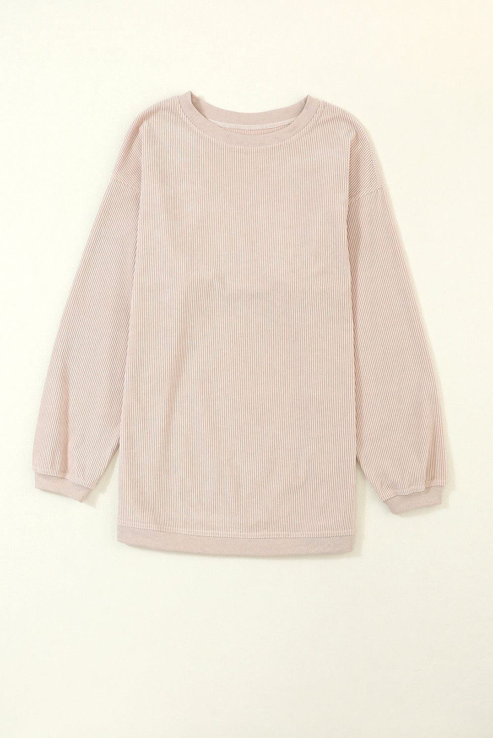 Apricot Corded Ribbed Oversized Sweater