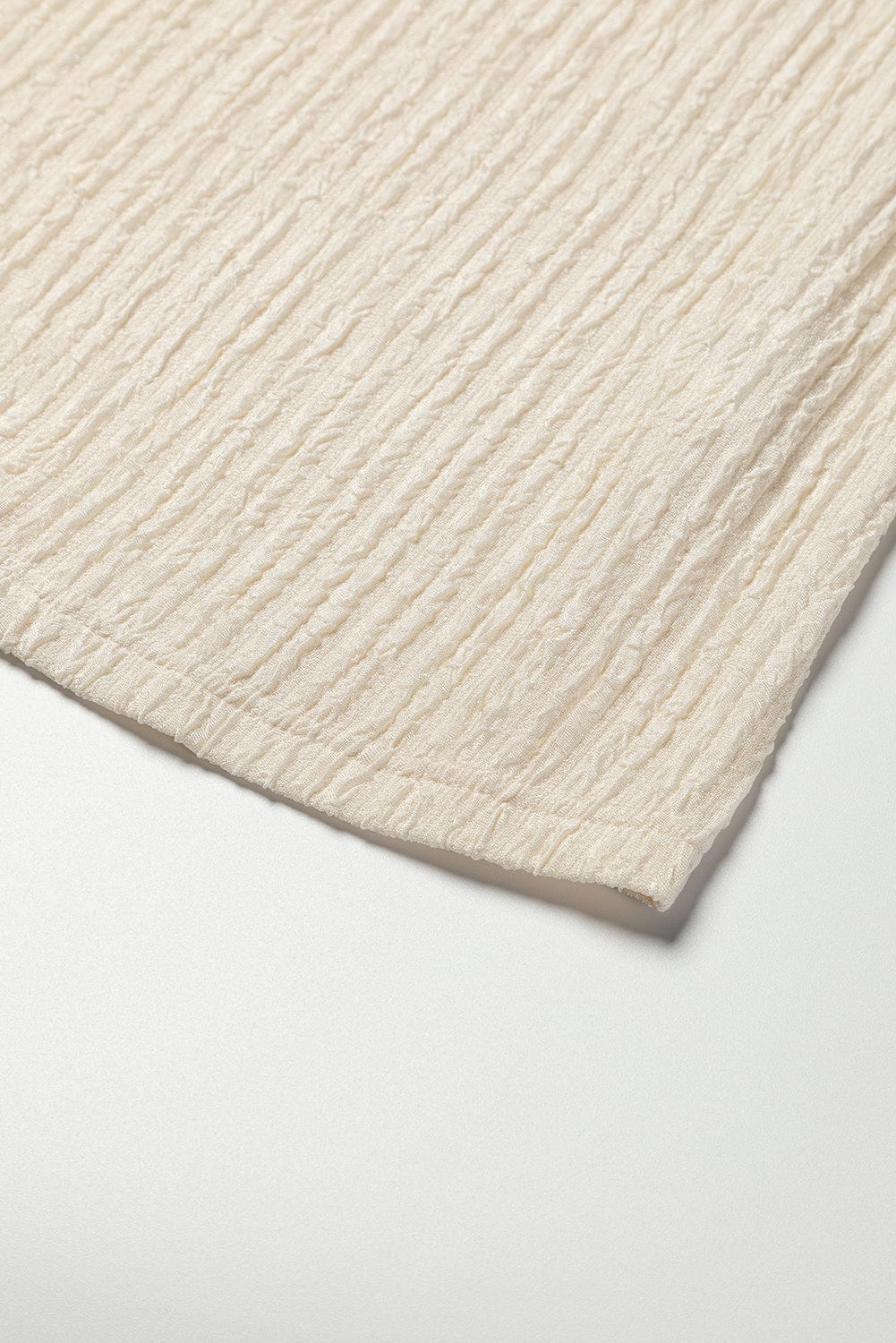 Apricot Crinkle Textured V Neck Ruffle Sleeve Blouse