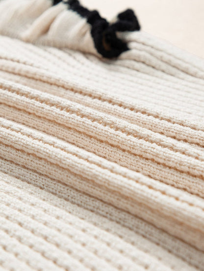 Apricot Crochet Eyelet Ruffle Trim Tank Top