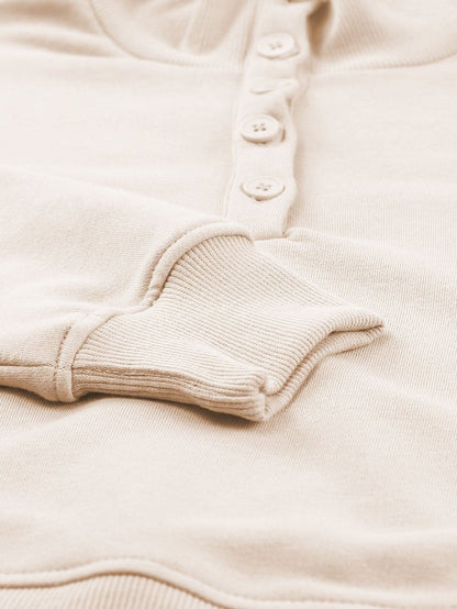 Apricot High Neck Henley Top and Shorts Set - Stylish Casual Outfit