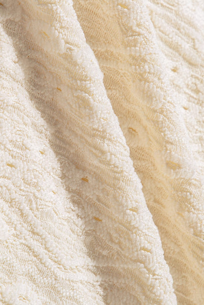 Apricot Lace Crochet Keyhole Back Sleeveless Tank Top