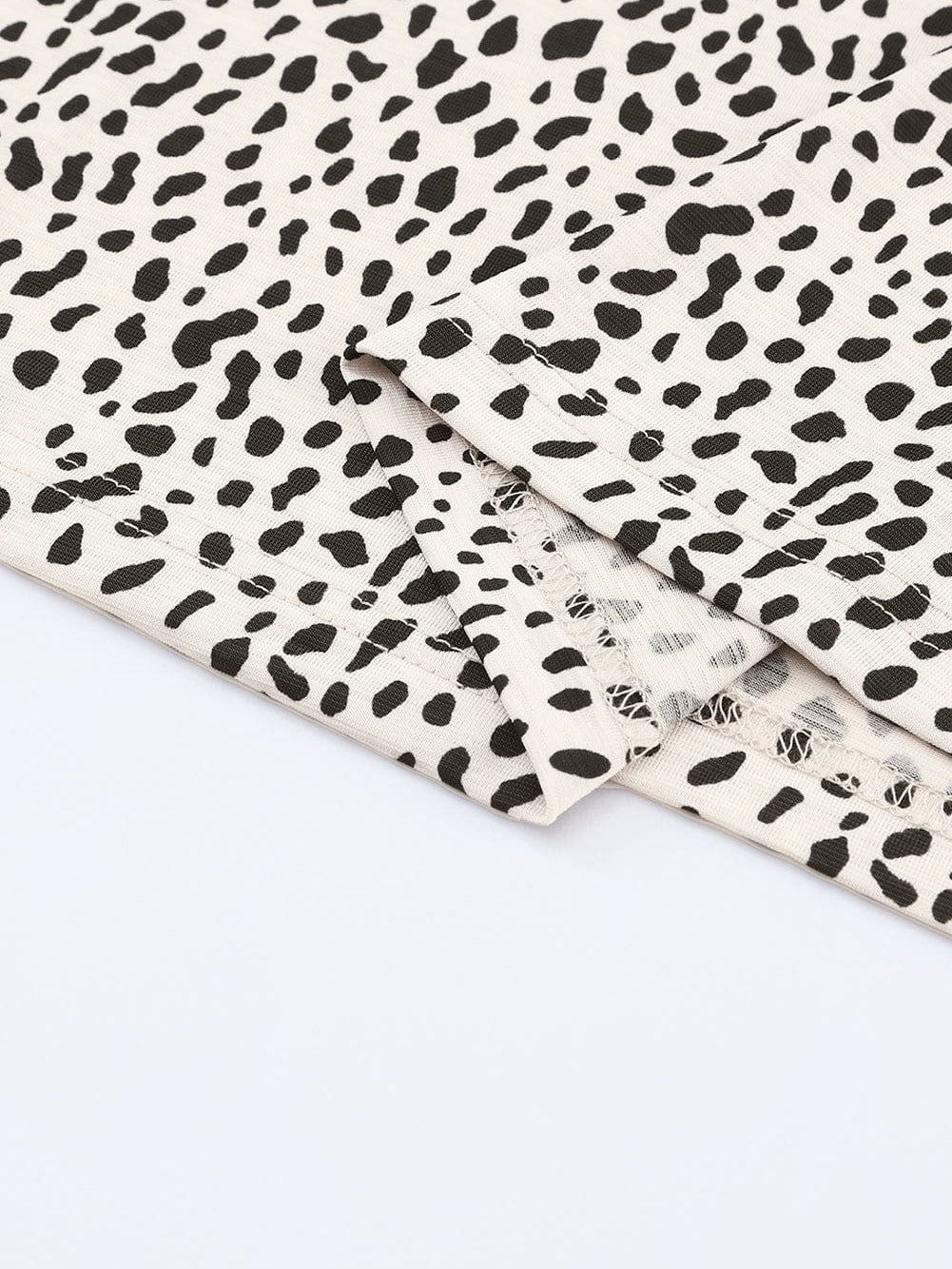 Apricot Leopard Print Round Neck Long Sleeve Top