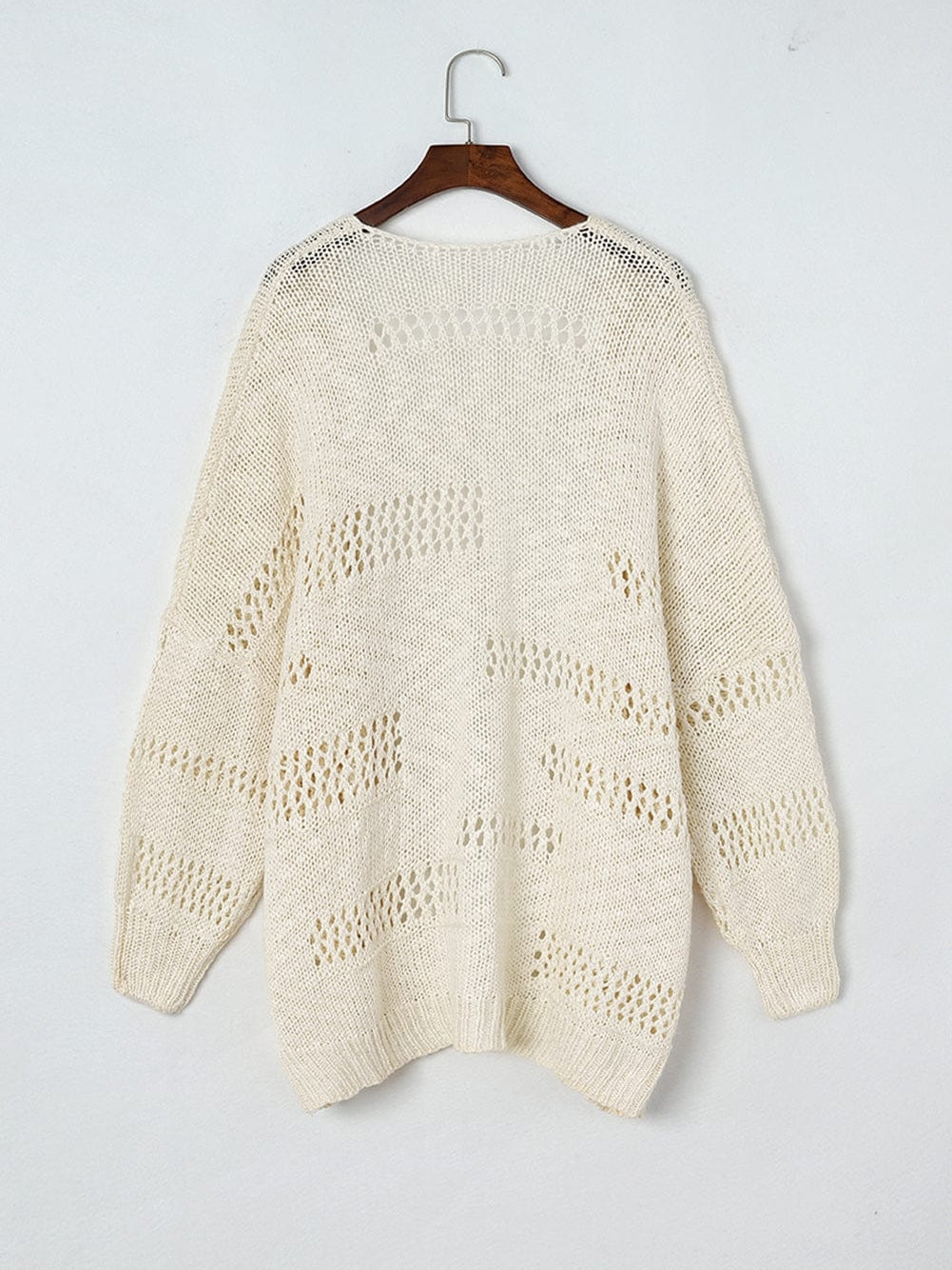 Apricot Lightweight Open Knit Dolman Sleeve Cardigan