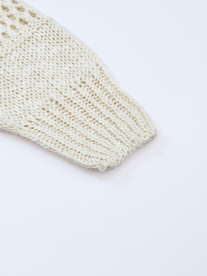 Apricot Lightweight Open Knit Dolman Sleeve Cardigan