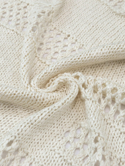 Apricot Lightweight Open Knit Dolman Sleeve Cardigan