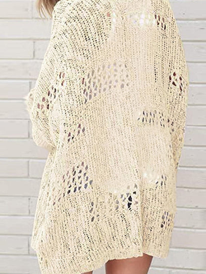 Apricot Lightweight Open Knit Dolman Sleeve Cardigan