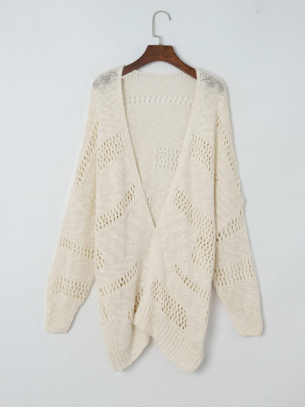 Apricot Lightweight Open Knit Dolman Sleeve Cardigan