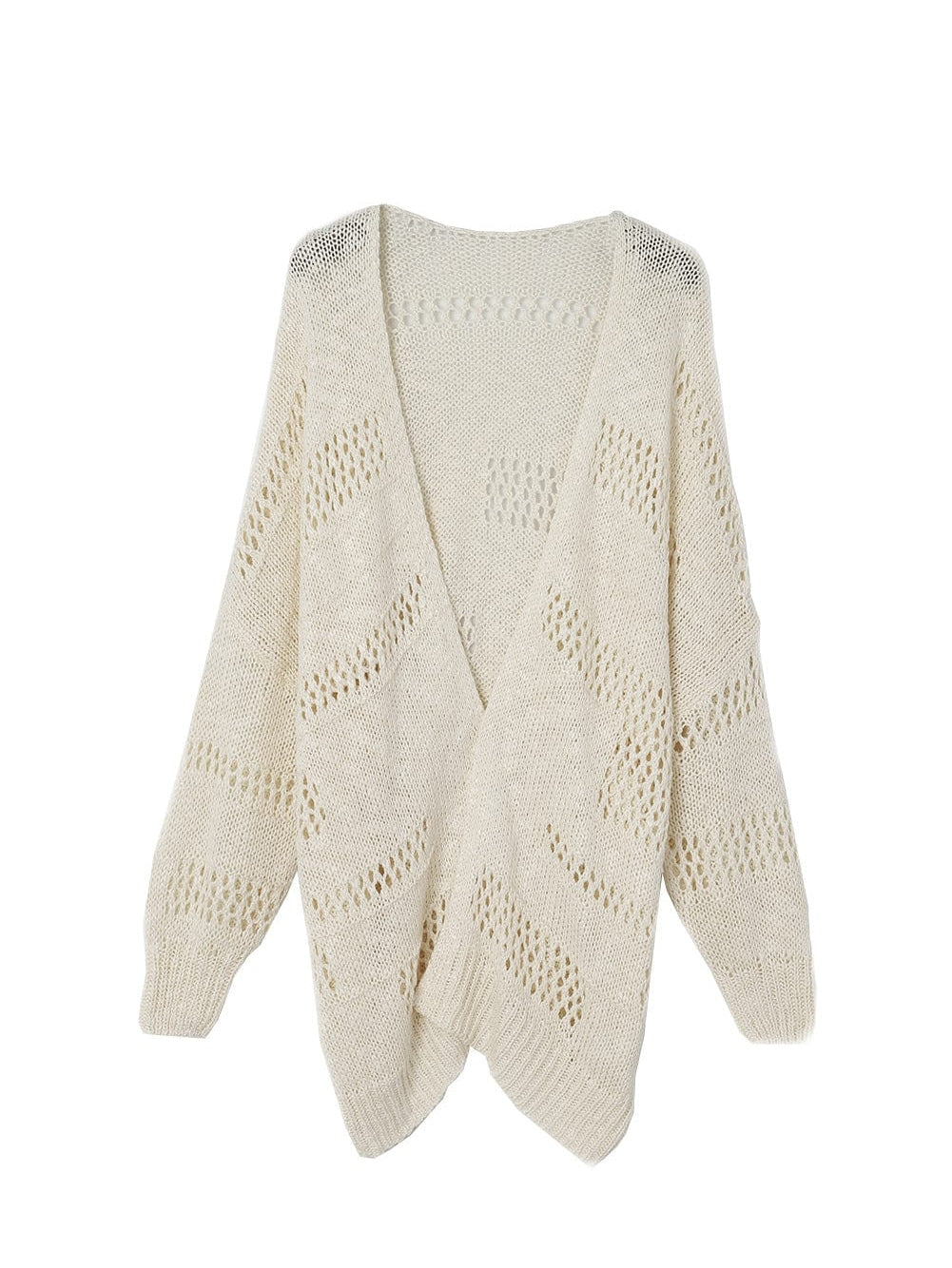 Apricot Lightweight Open Knit Dolman Sleeve Cardigan