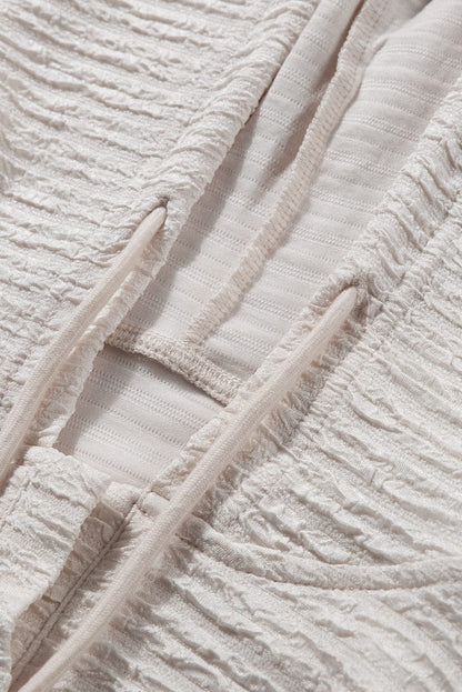 Apricot Lightweight Textured Buttoned Hoodie