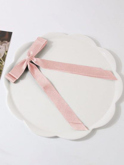 Apricot Pink Elegant Bow Alligator Hair Clip with Double Knot