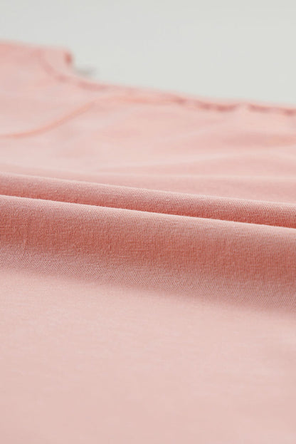 Apricot Pink Star Patch Graphic Tee with Studded Detail