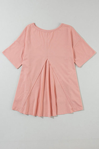 Apricot Pink Star Patch Graphic Tee with Studded Detail