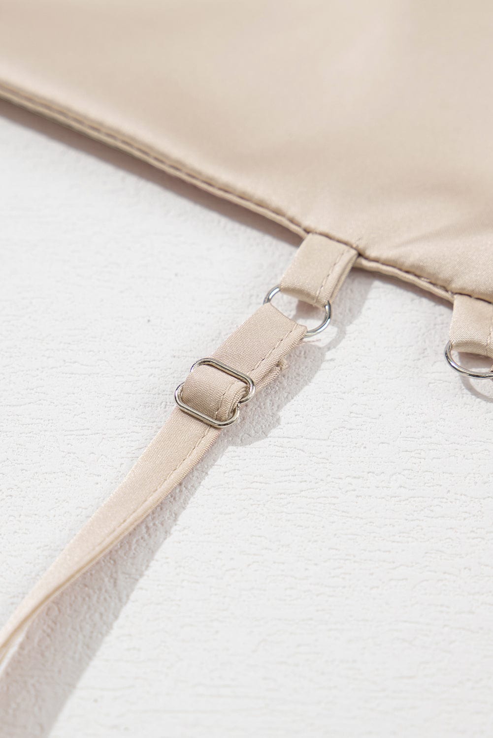 Apricot Pleated V Neck Satin Tank Top