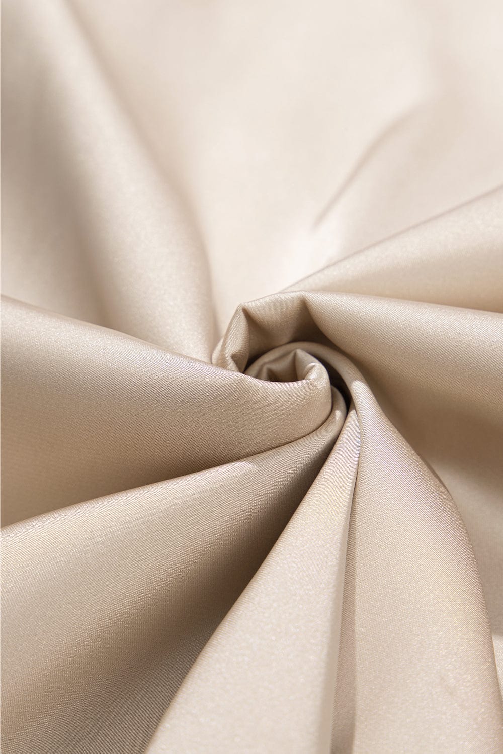 Apricot Pleated V Neck Satin Tank Top