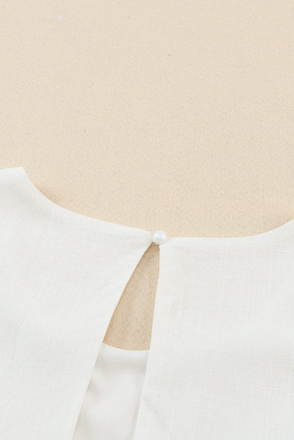 Apricot Round Neck Sleeveless Wide Leg Jumpsuit