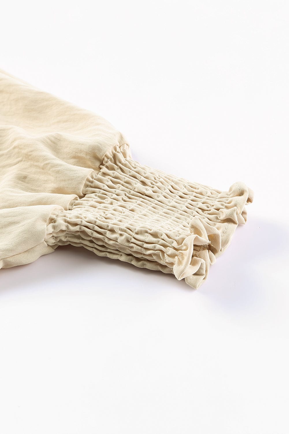 Apricot Smocked Cuff Shift Blouse