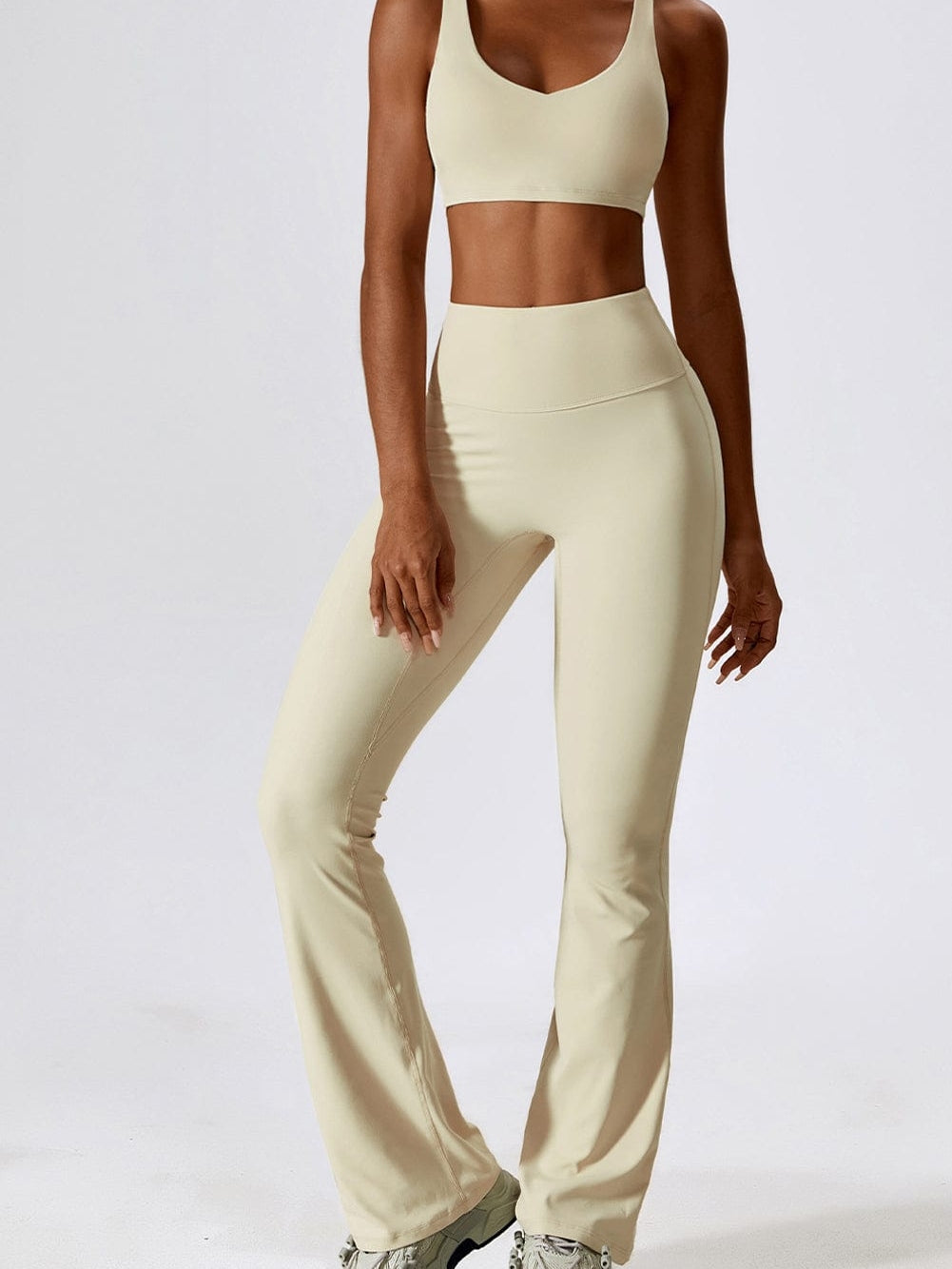 Apricot Sporty Quick Dry Bra & Flared Pants Set