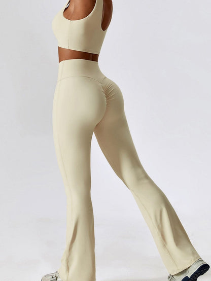 Apricot Sporty Quick Dry Bra & Flared Pants Set