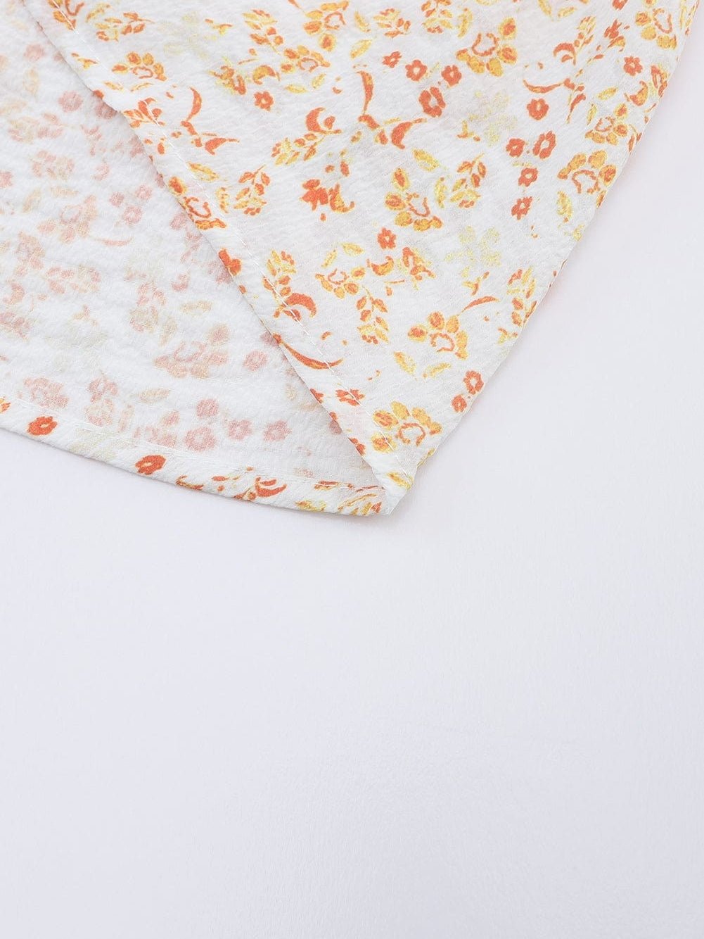 Apricot Square Neck Boho Smocked Puff Sleeve Mini Dress