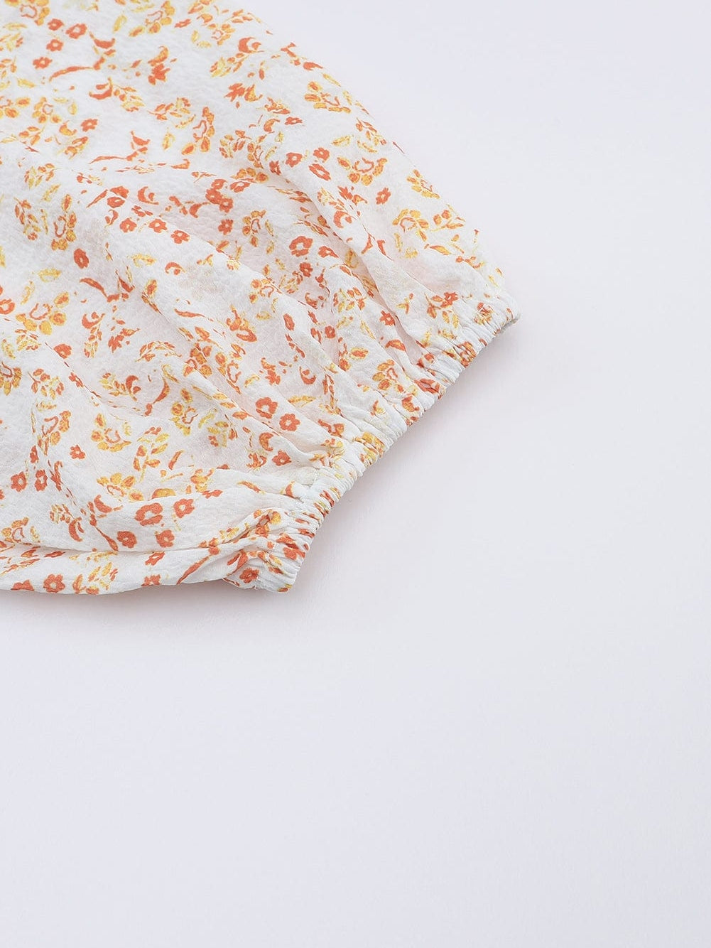 Apricot Square Neck Boho Smocked Puff Sleeve Mini Dress