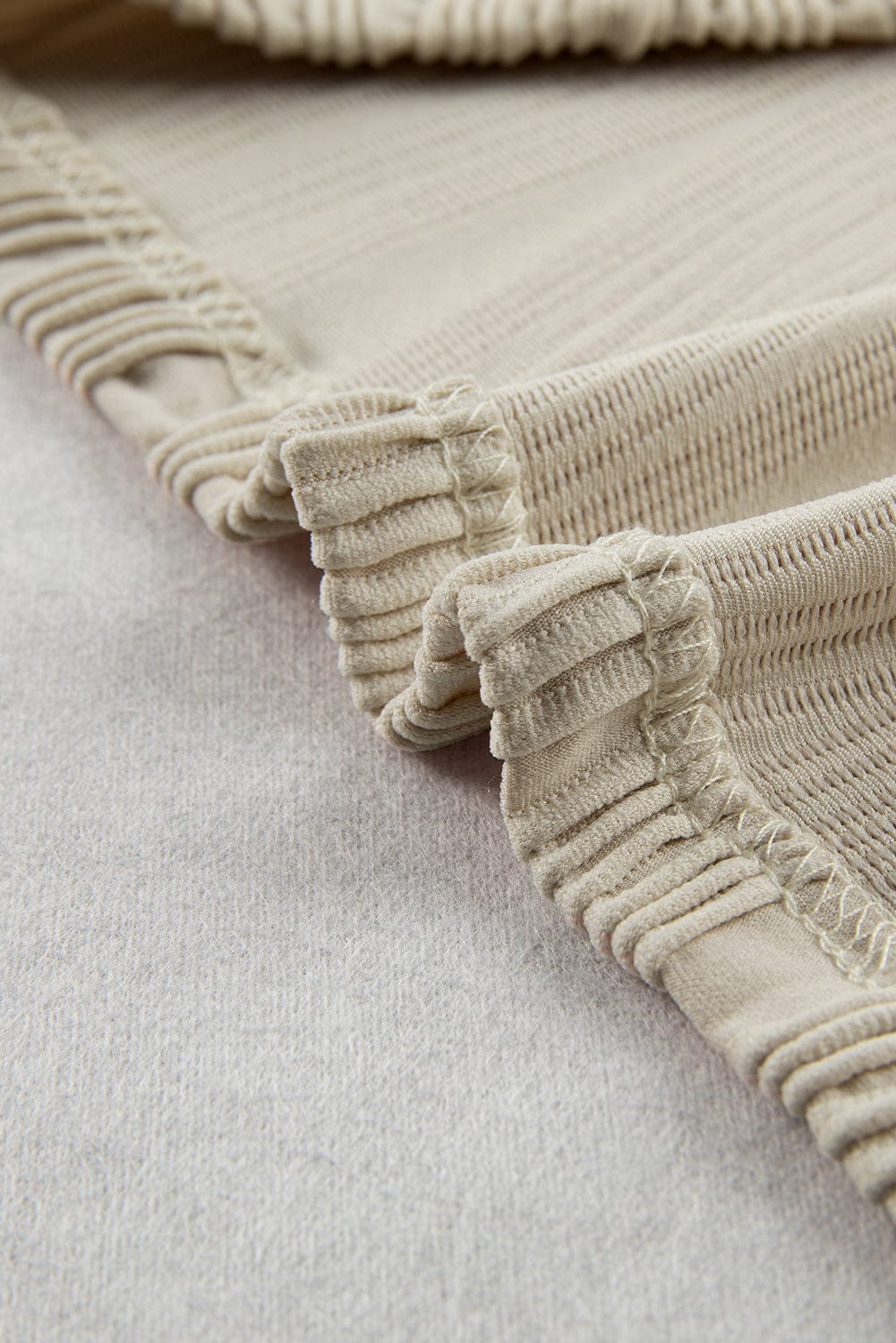 Apricot Textured Wave Detail Short Sleeve Blouse