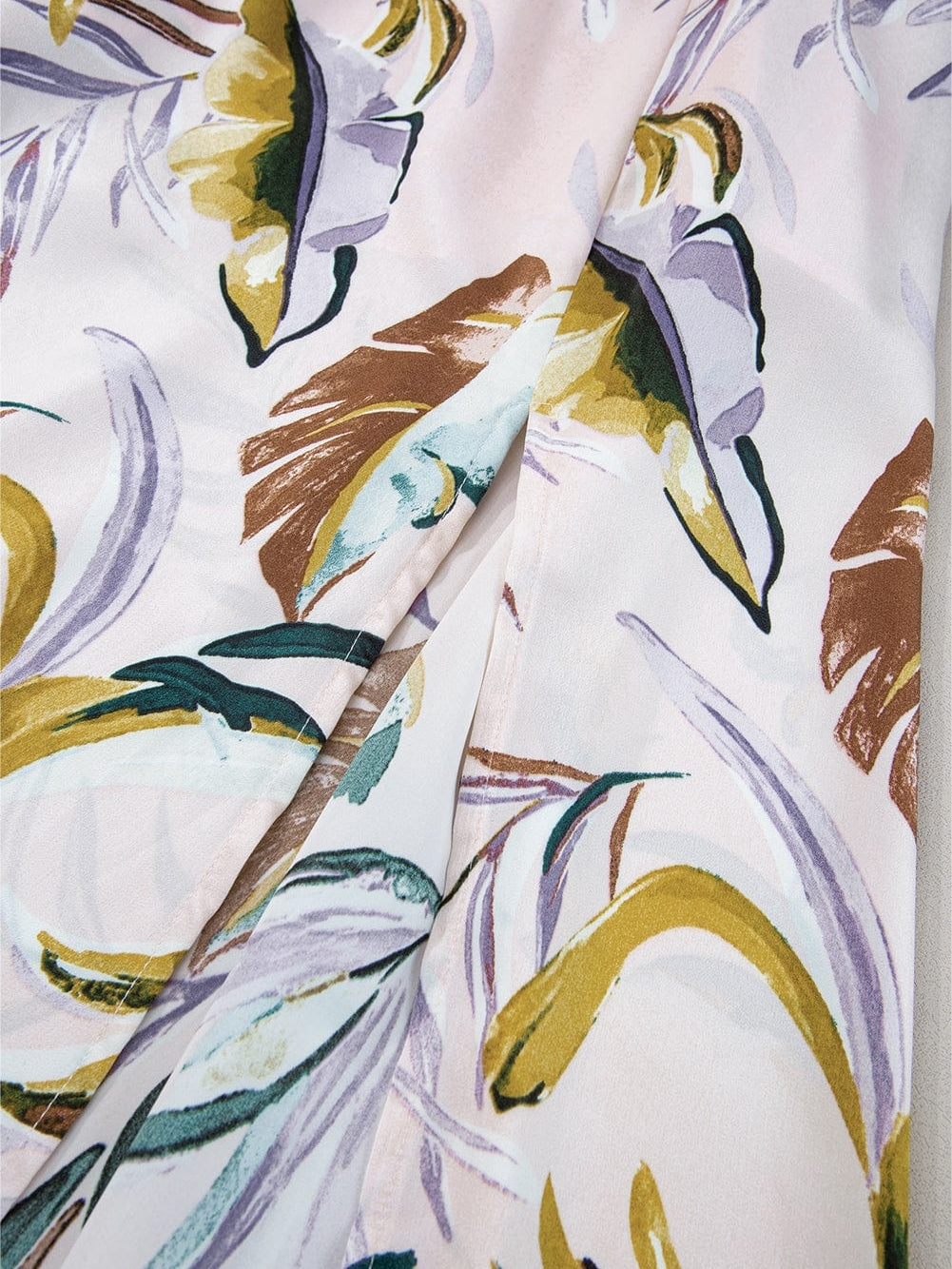 Apricot Tropical Print Spaghetti Strap Cupped Summer Dress