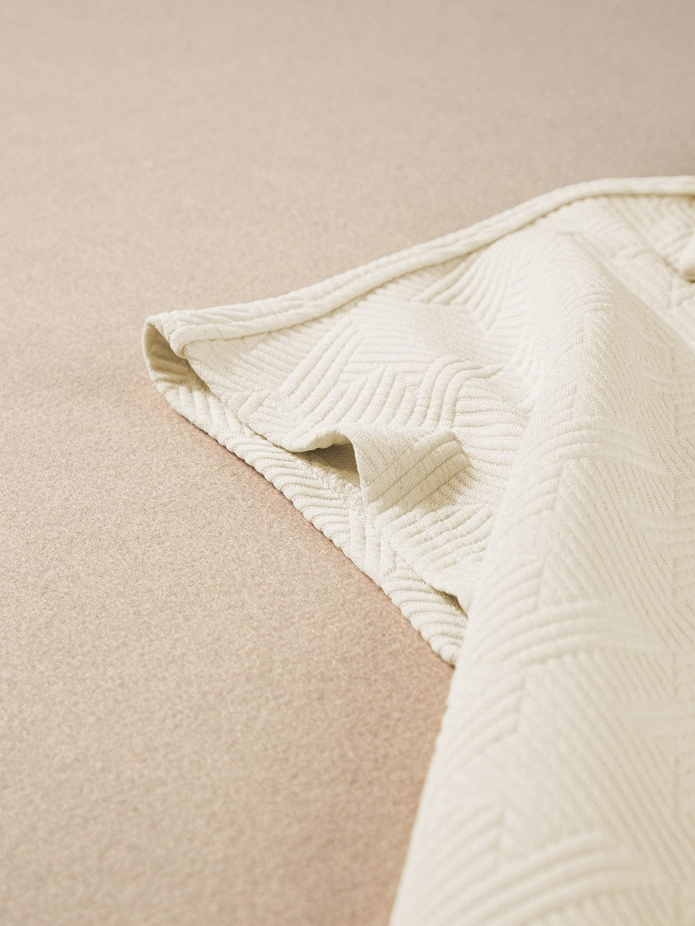 Apricot V Neck Textured Collared Top with Short Sleeves