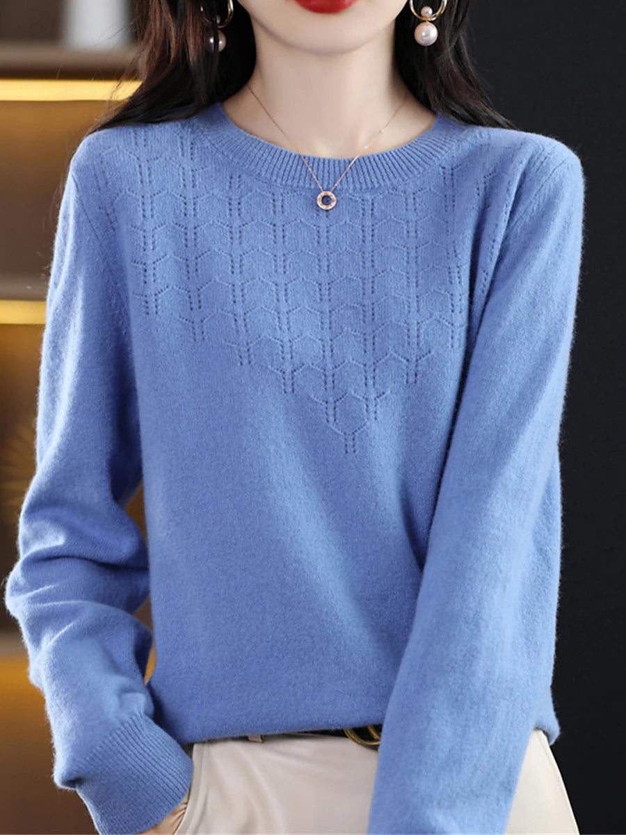 Women's Pullover Sweater Jumper Crew Neck Ribbed Knit Polyester Knitted Fall Winter Regular Outdoor Home Daily Fashion Streetwear Casual Long Sleeve Solid Color Cherry Red Shrimp Pink Avocado Green S