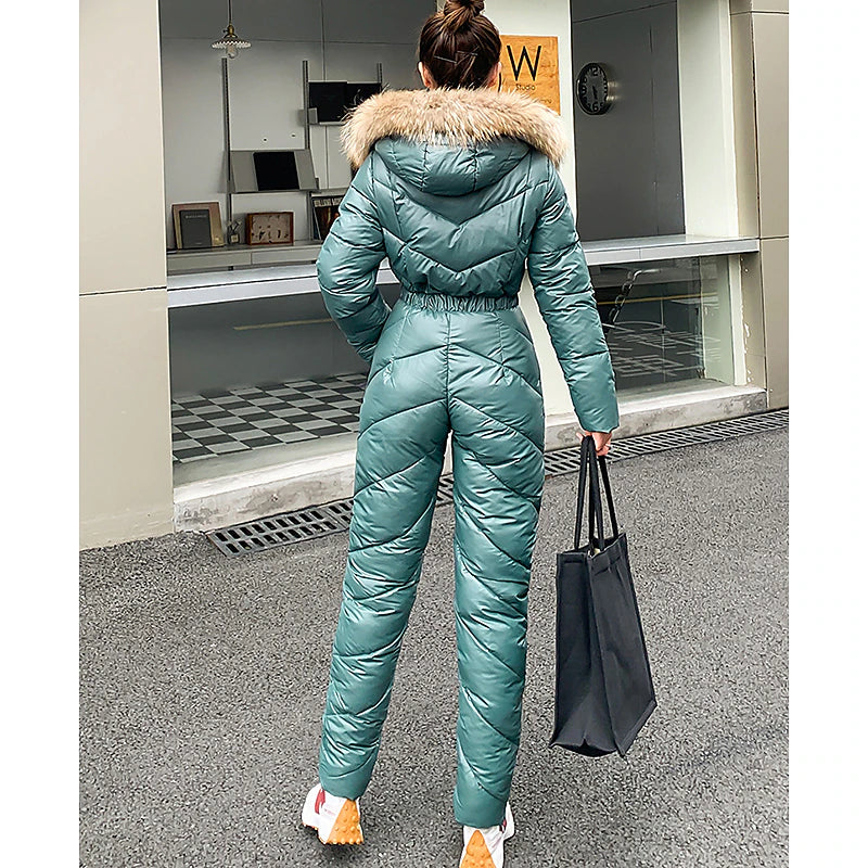 Women's Jumpsuit Ski Suit Outdoor Winter Thermal Warm Windproof Hooded Windbreaker Snow Suit for Skiing Camping / Hiking Snowboarding Ski