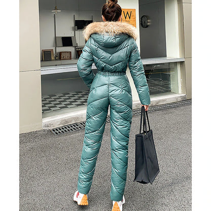 Women's Jumpsuit Ski Suit Outdoor Winter Thermal Warm Windproof Hooded Windbreaker Snow Suit for Skiing Camping / Hiking Snowboarding Ski