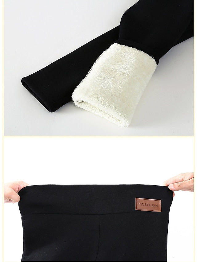 Fleece Lined Leggings For Women high elastic warm thick soft skinny high waisted Yoga Pants Winter Workout integrative for plus size - LuckyFash™