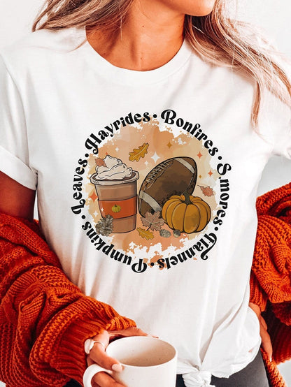 Autumn Harvest White Pumpkin Graphic Tee