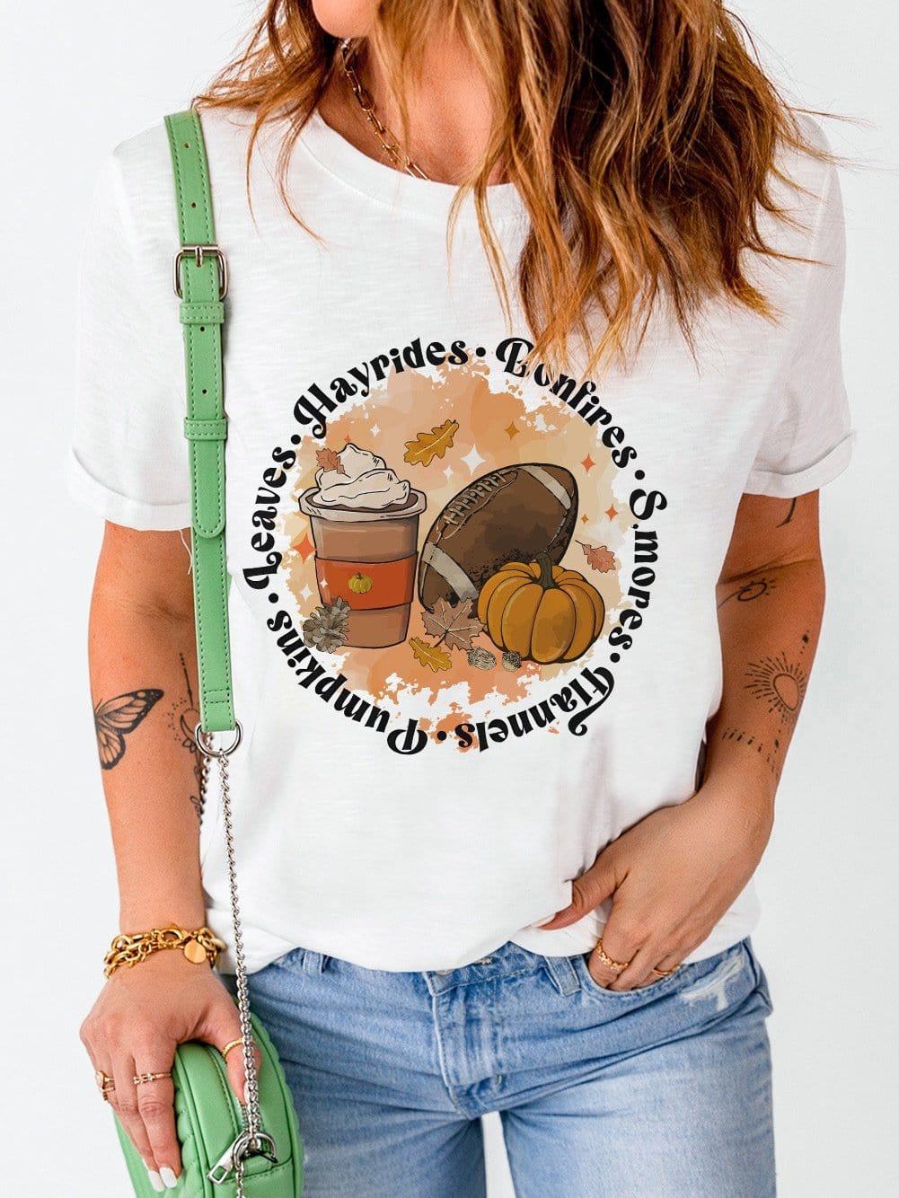 Autumn Harvest White Pumpkin Graphic Tee